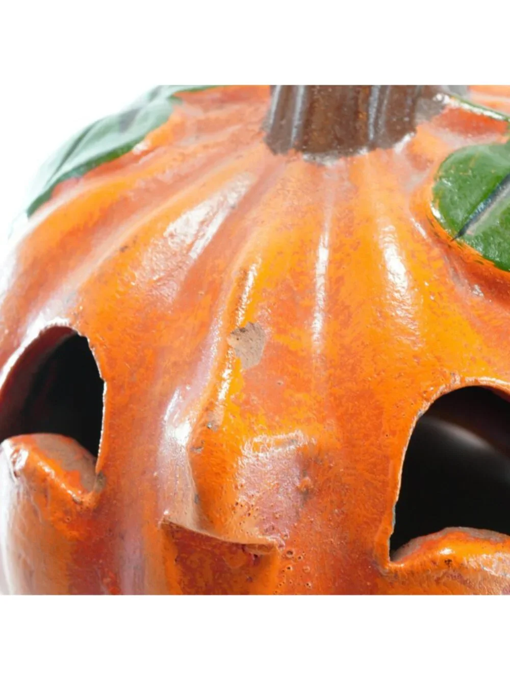 Vintage Mexican Pumpkin Jack O Lantern Candle Holder 7in Folk Art Fall Halloween